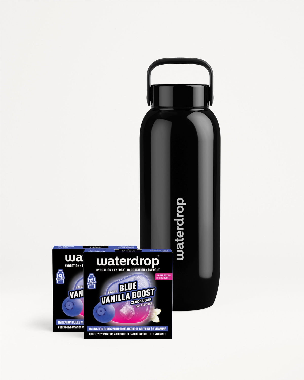 Set Blue Vanilla Boost con Borraccia Termica