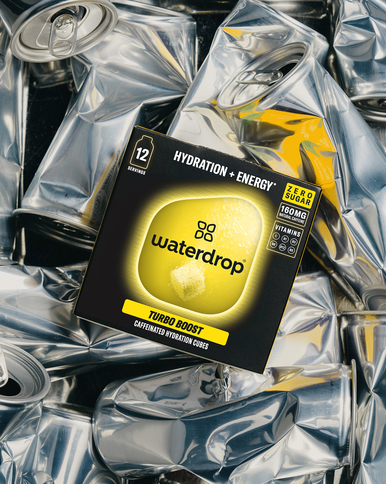 TURBO BOOST Confezione Doppia su lattine schiacciate.