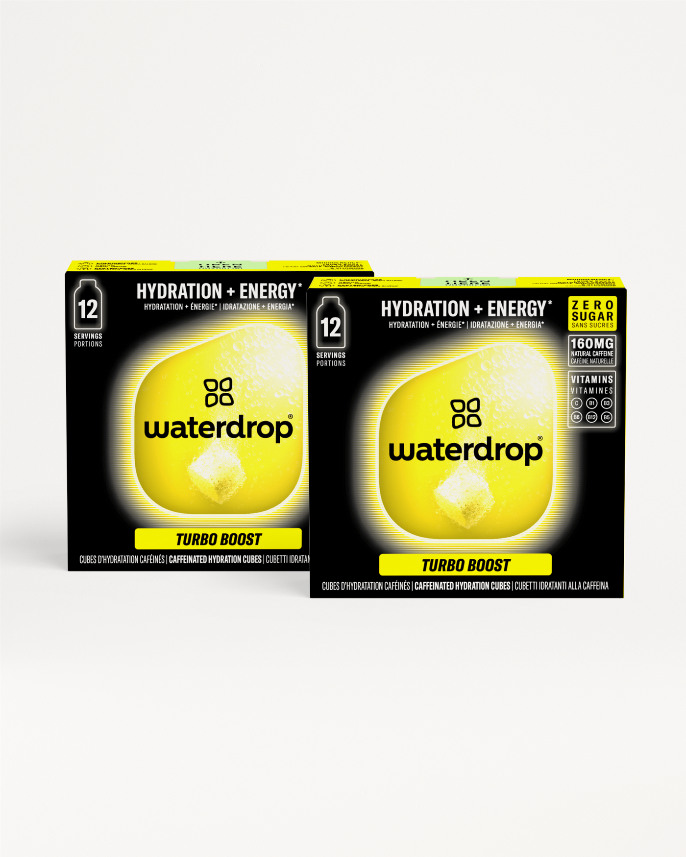 Confezione Doppia Microenergy BOOST, cubi idratazione caffeinati zero-zuccheri.