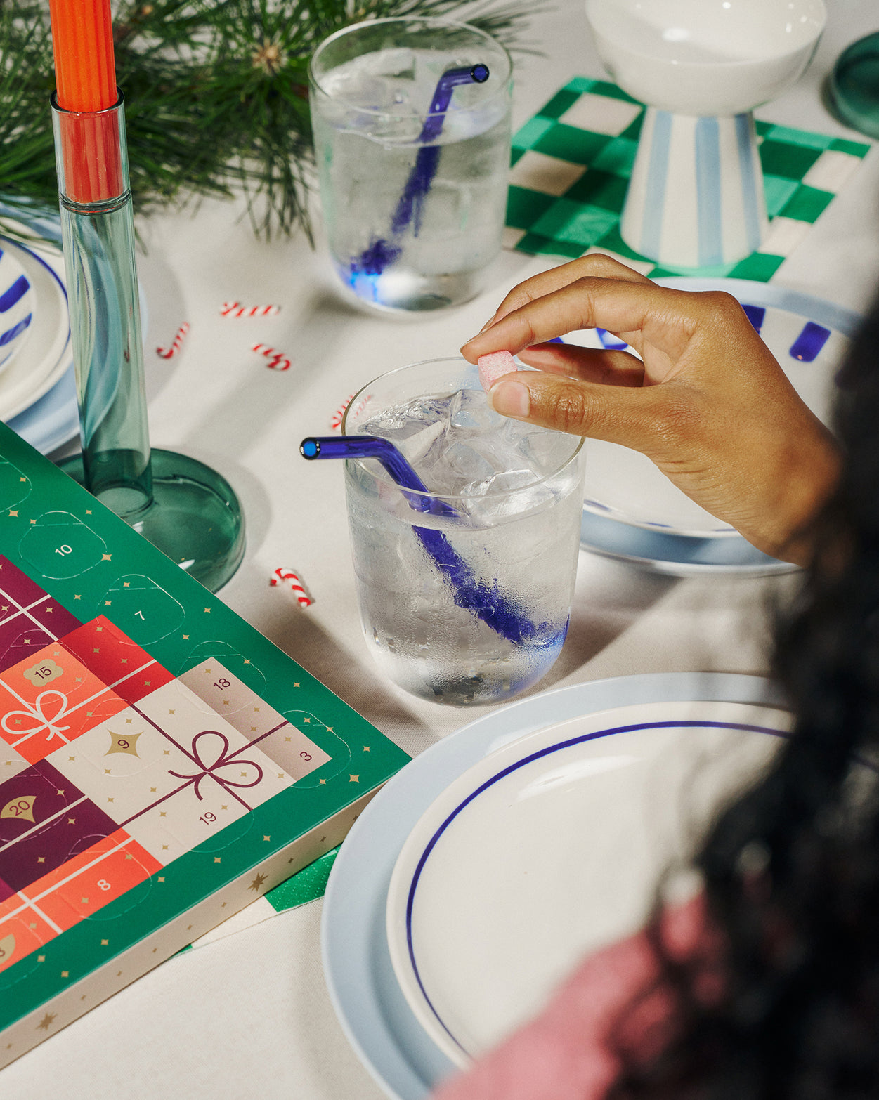 Confezione Doppia Calendari dell'Avvento Piccoli con cubetti fruttati effervescenti.