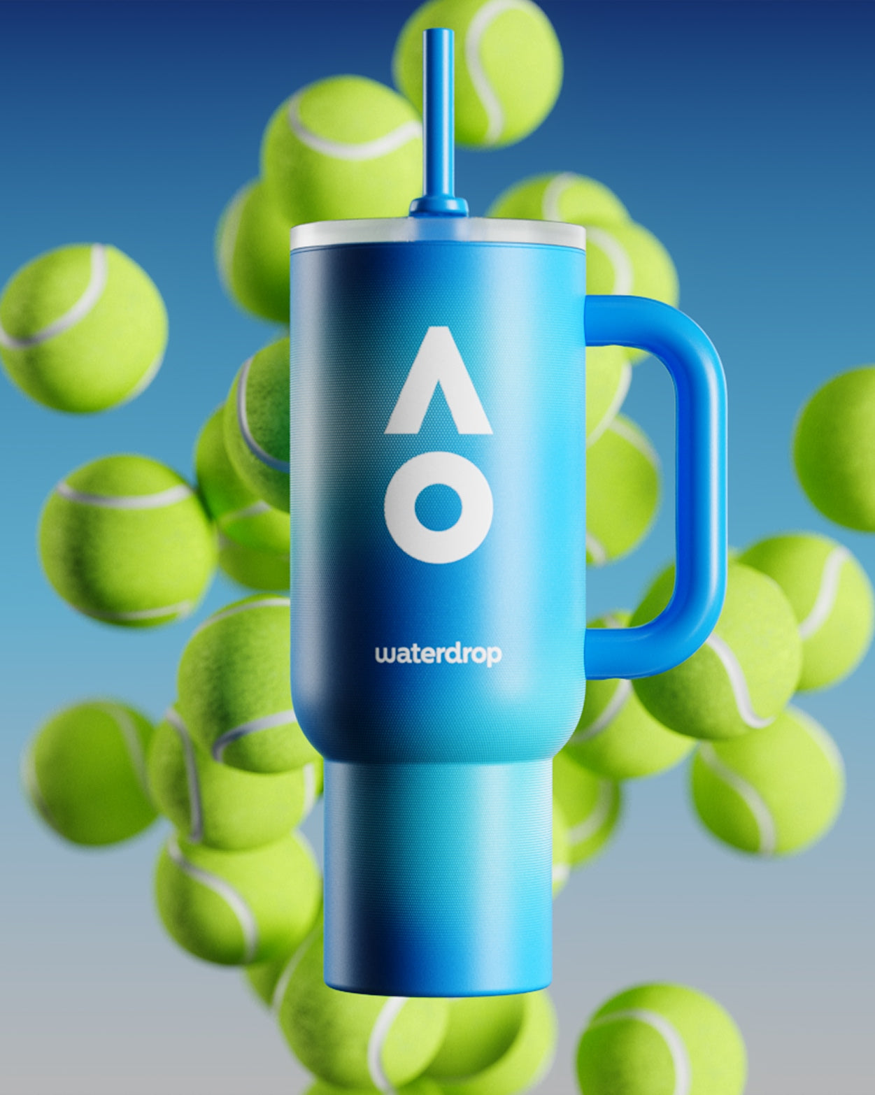 Set Idratazione Explorer AO26: Borraccia Termica con logo Australian Open 2026.
