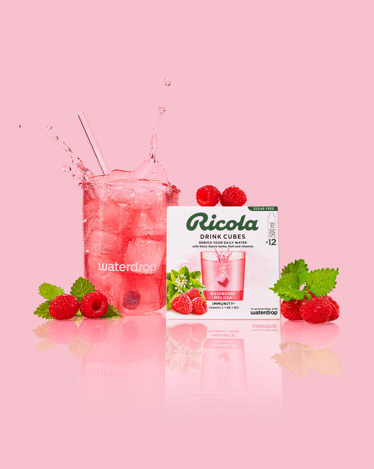 Set Regalo: Bottiglia in Vetro Ricola con cubetti Ricola.