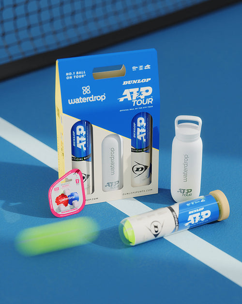Dunlop TriPack ATP Tour: kit wellness con borraccia e palline.
