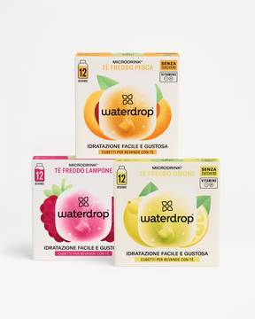 Set TÈ FREDDO: cubetti microdrink tè pesche, lamponi, limoni.