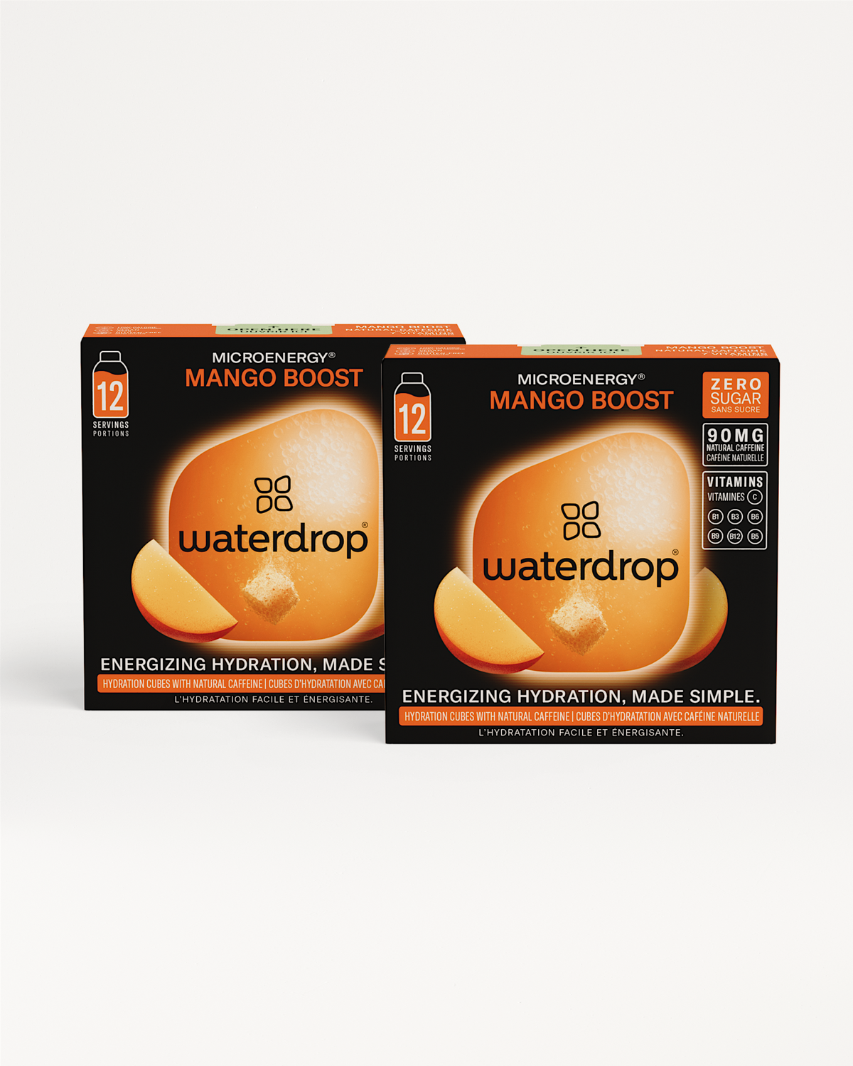 Confezione Doppia Microenergy BOOST, cubi idratazione gusto mango.
