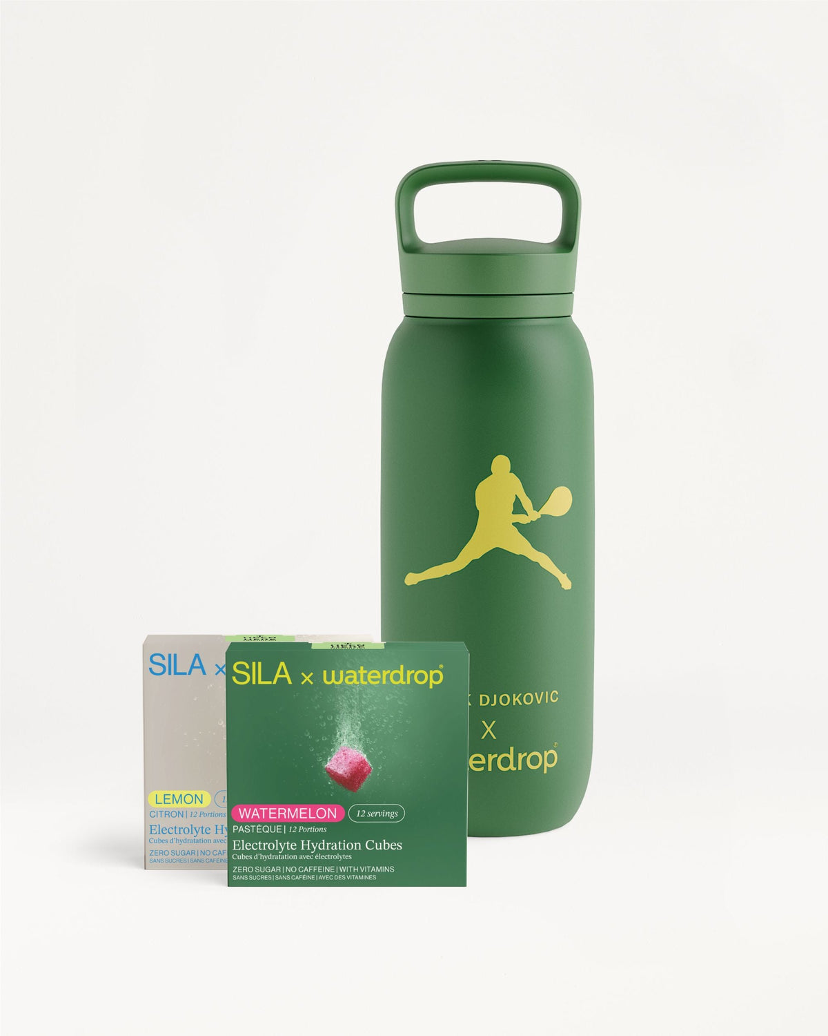 Set Borraccia SILA con cubetti idratazione elettrolitica lemon e watermelon.