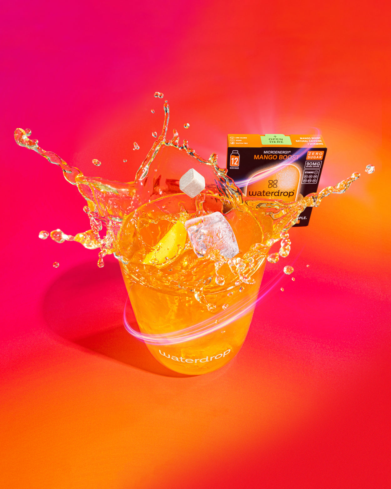 Set Microenergy Booster: bevanda energizzante al mango con cubetto effervescente.