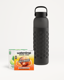 Set Scoperta Frizzante: Bottiglia riutilizzabile e cubetti Cola-Arancia.