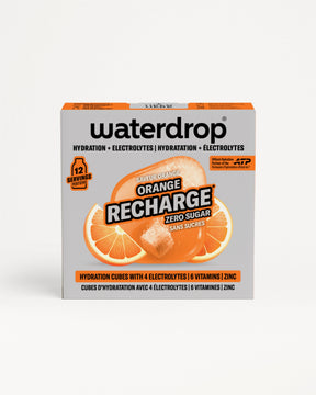 Scatola Waterdrop ORANGE RECHARGE con cubetti idratanti.