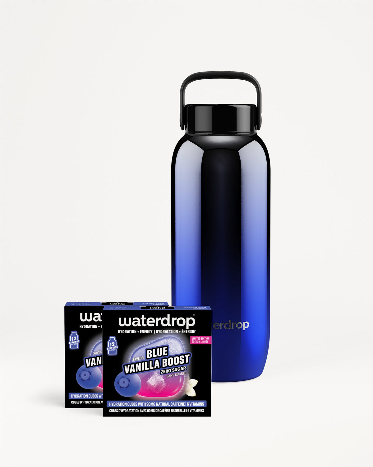 Set Blue Vanilla Boost con Borraccia Termica