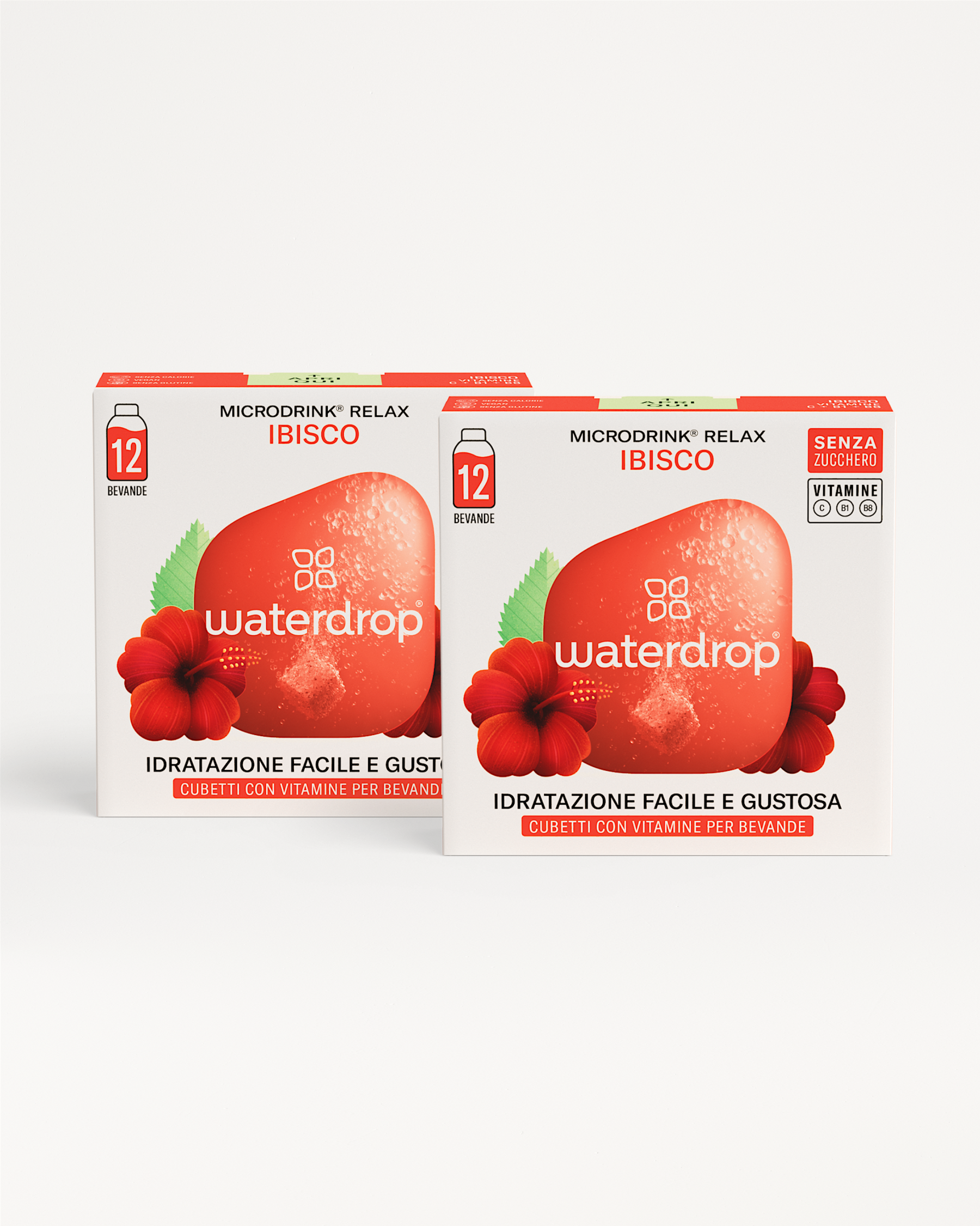 1+1 Microdrink (Scadenza ravvicinata) con frutta e foglia verde.