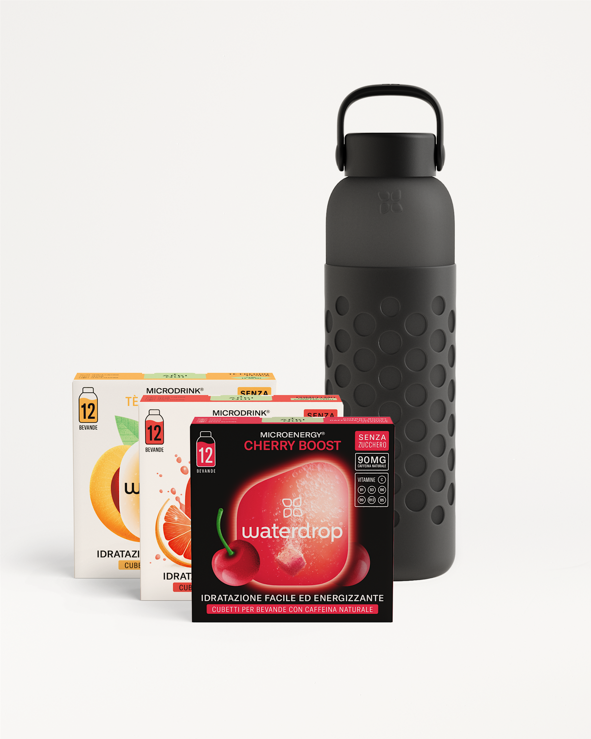 Set Scoperta in Vetro Deluxe con bottiglia e cubetti Waterdrop.